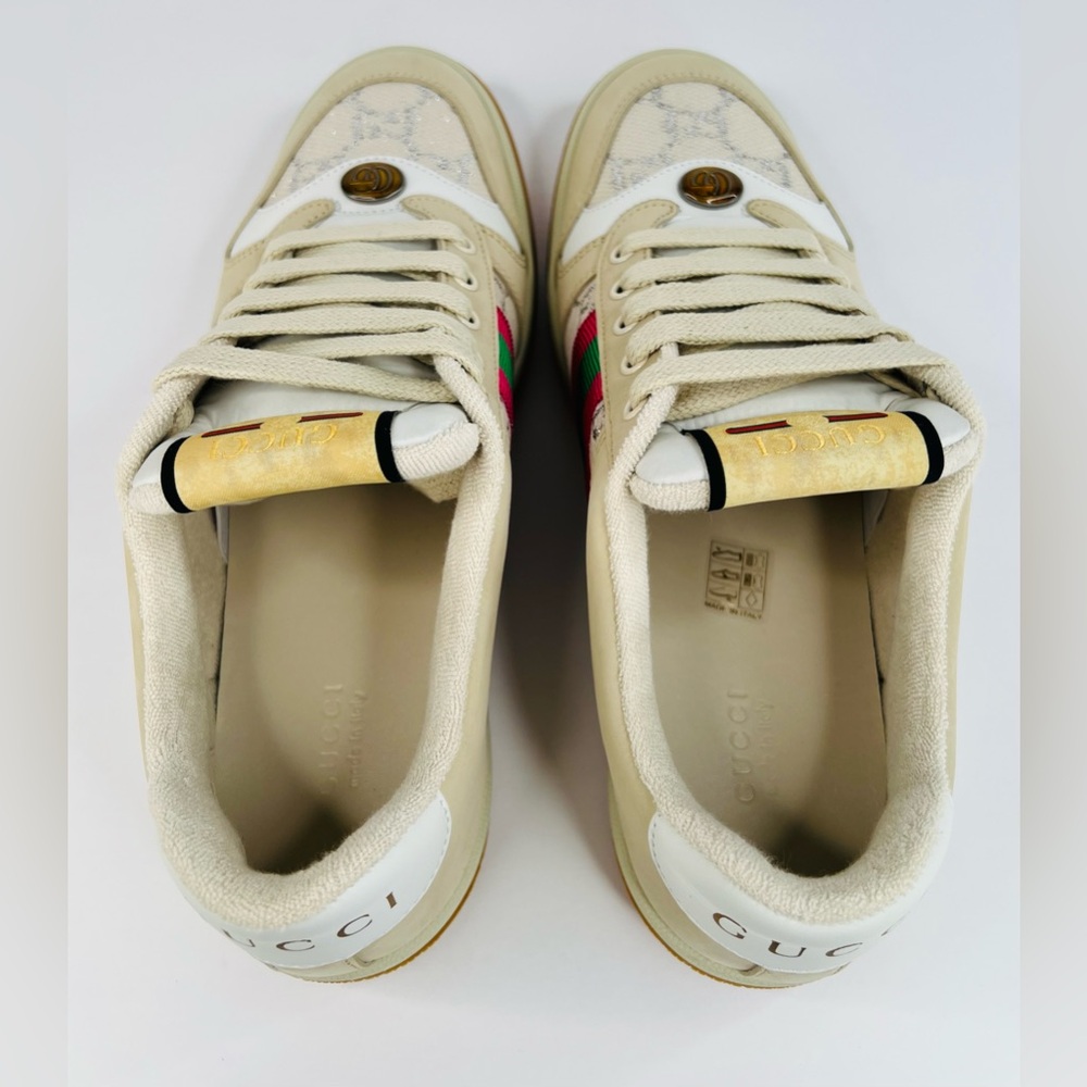 Gucci Screener Ace Women's GG Sylvie Web Enamel Logo Supreme Sneakers EU 41 - Picture 8 of 12